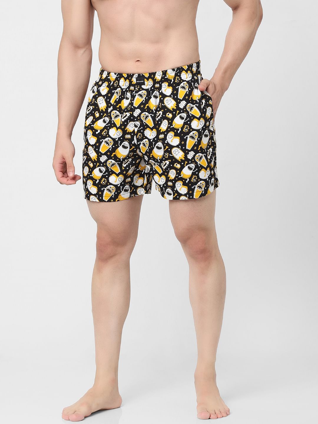 Black Graphic Print Boxers