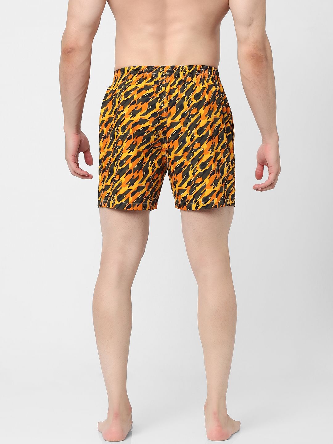 Orange Graphic Print Boxers