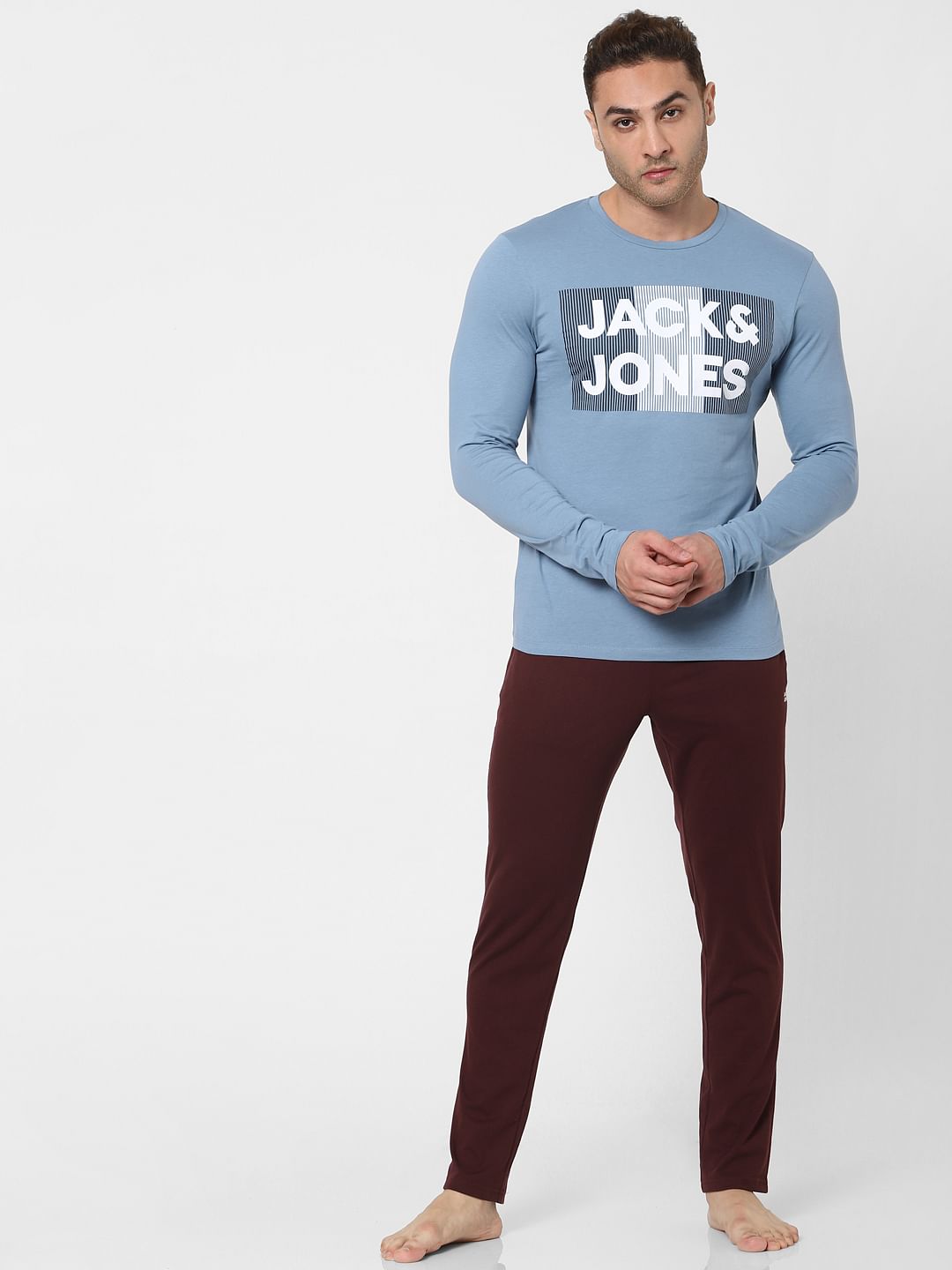 Maroon Mid Rise Trackpants