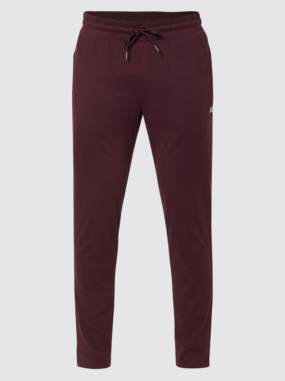 Maroon Mid Rise Trackpants