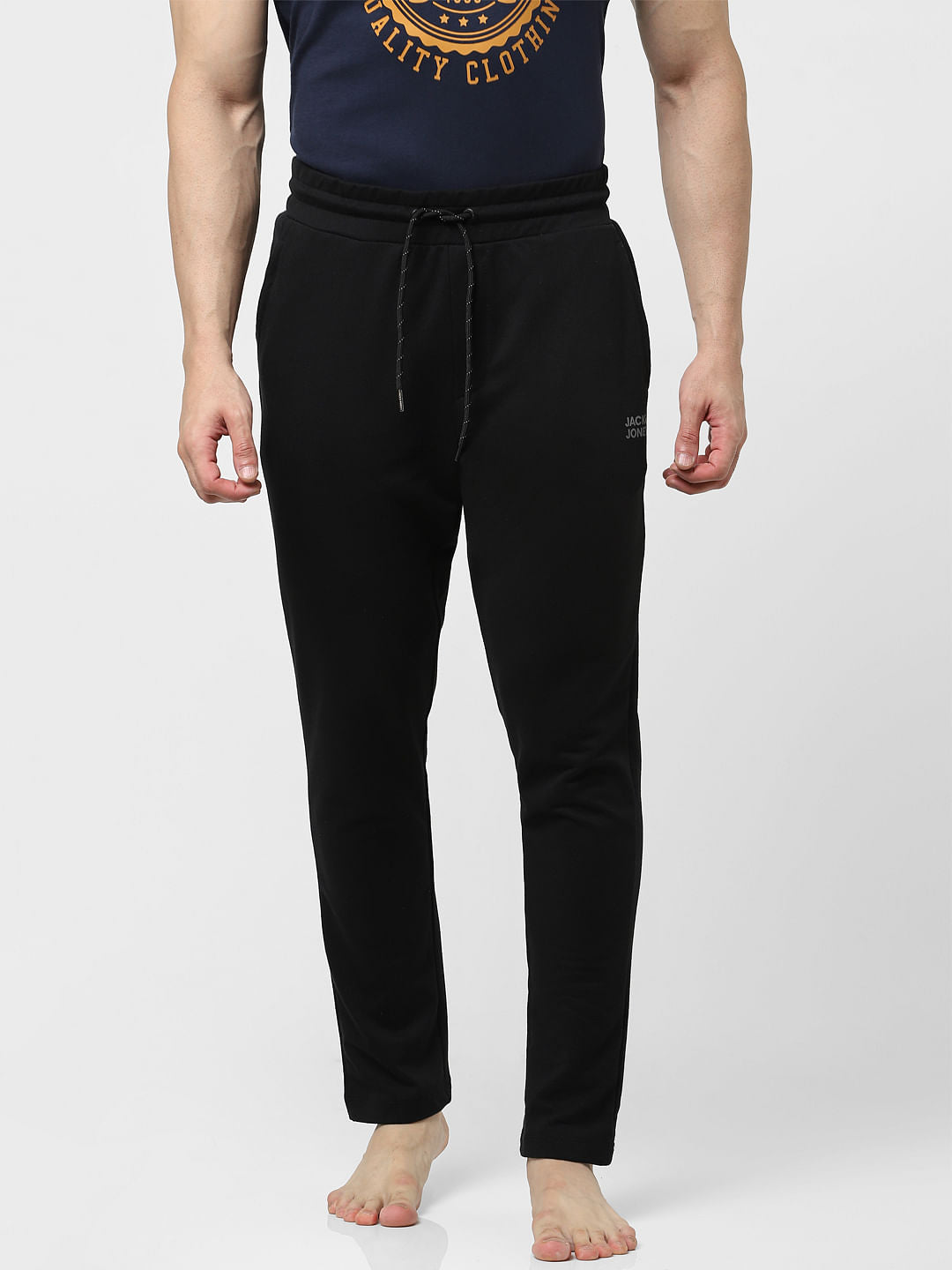 Black Mid Rise Trackpants