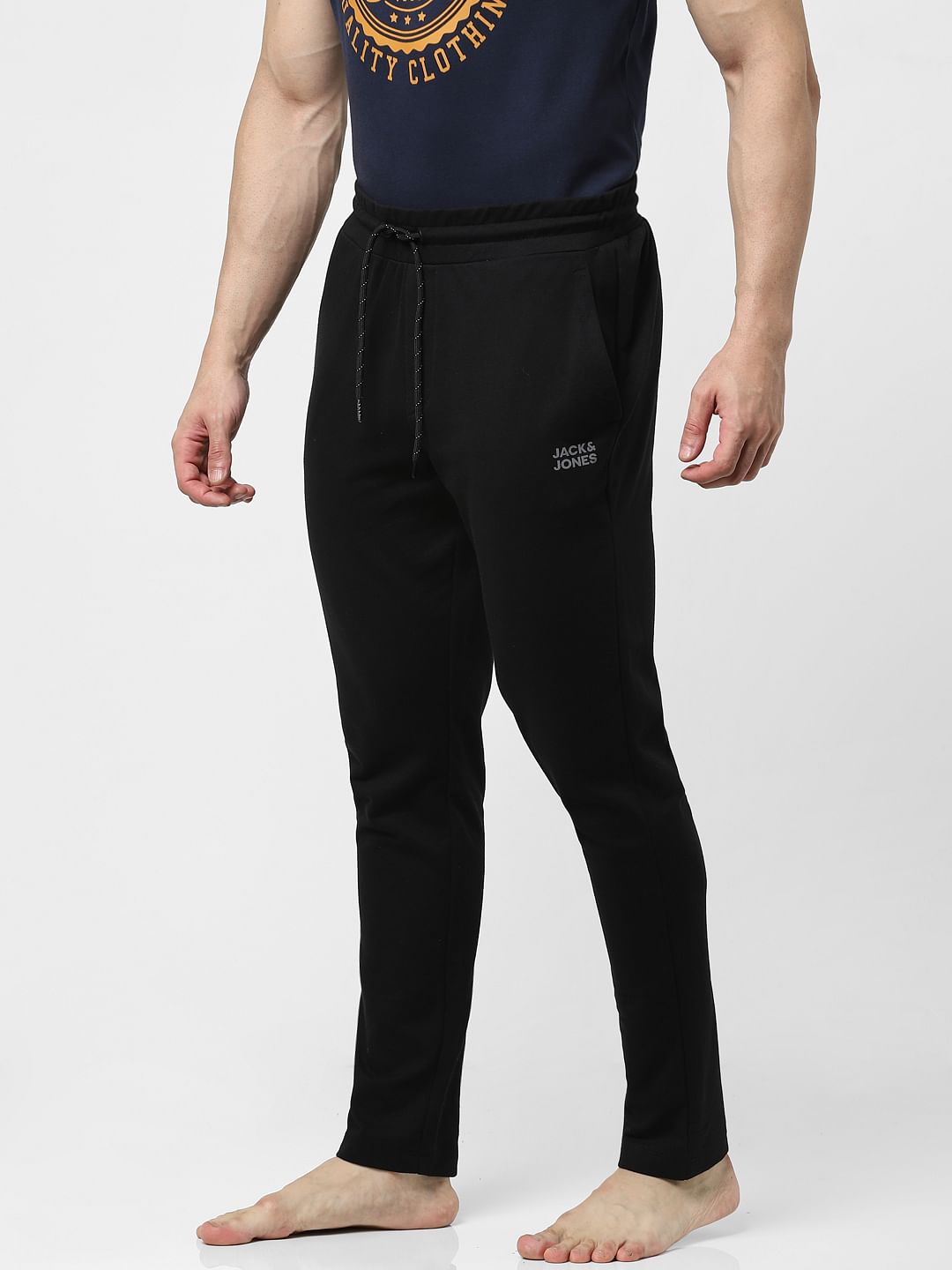 Black Mid Rise Trackpants