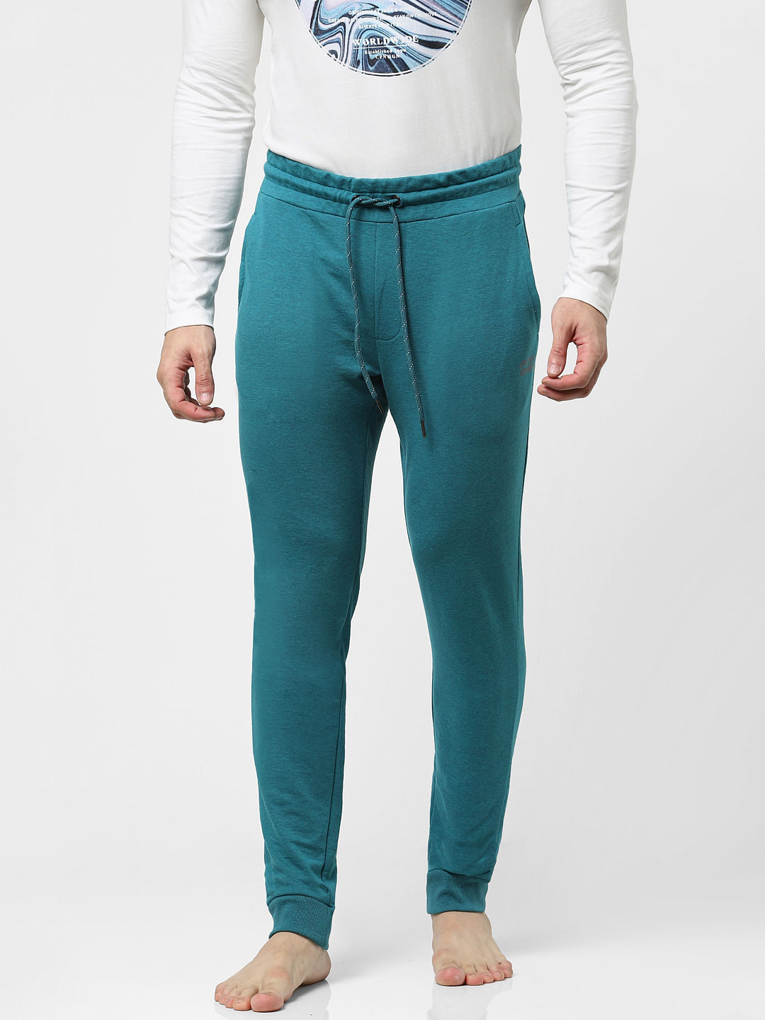 Teal Mid Rise Jogger Trackpants