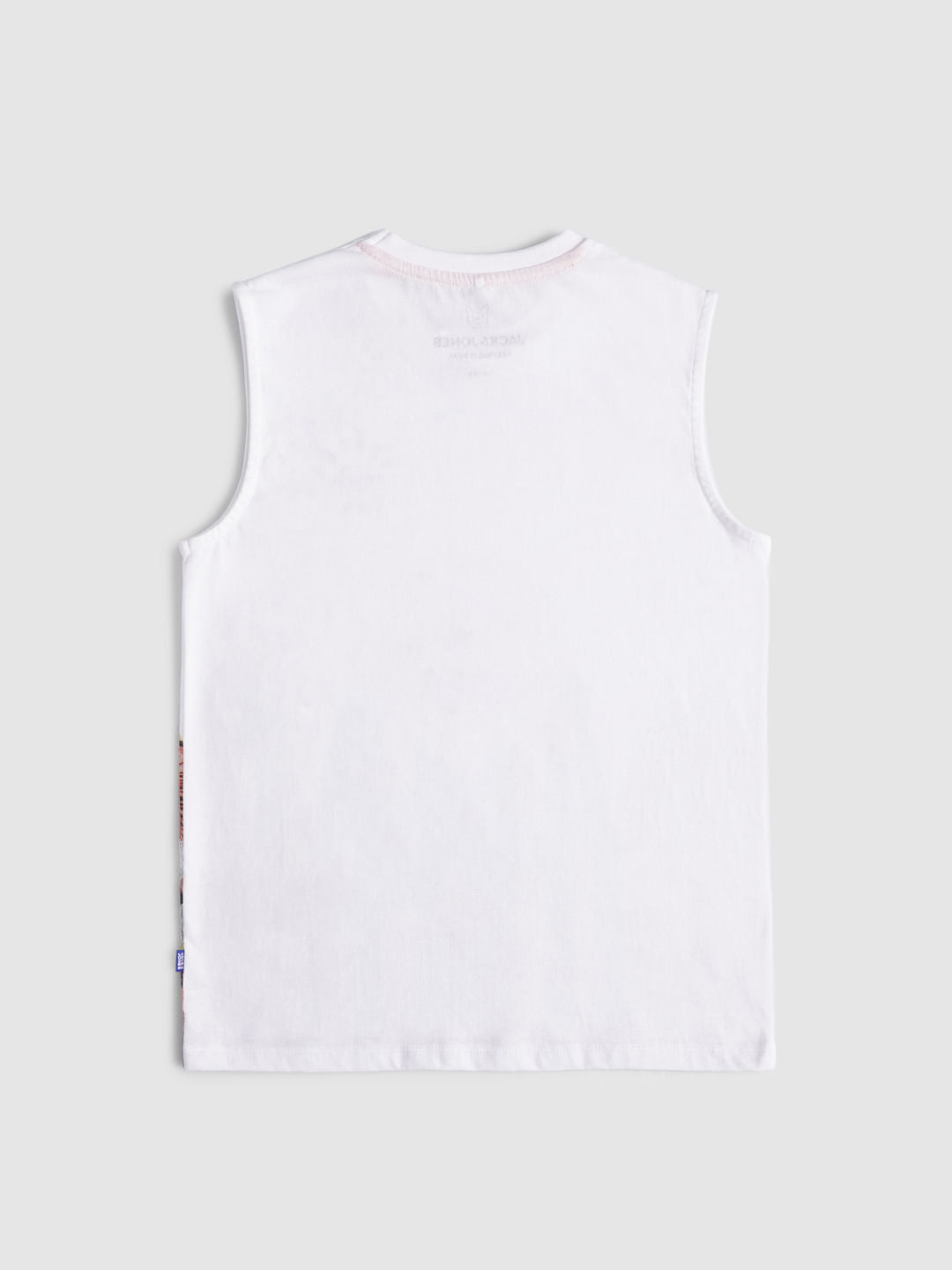 Boys White Sleeveless T-shirt