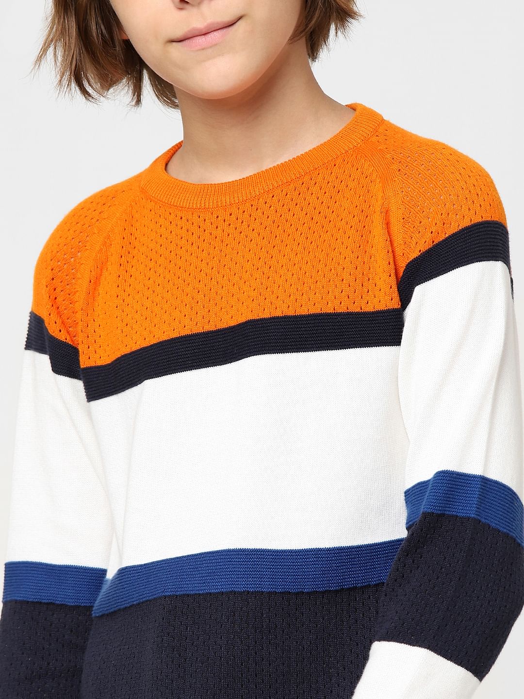 BOYS Multi Coloured Mesh Detail Pullover