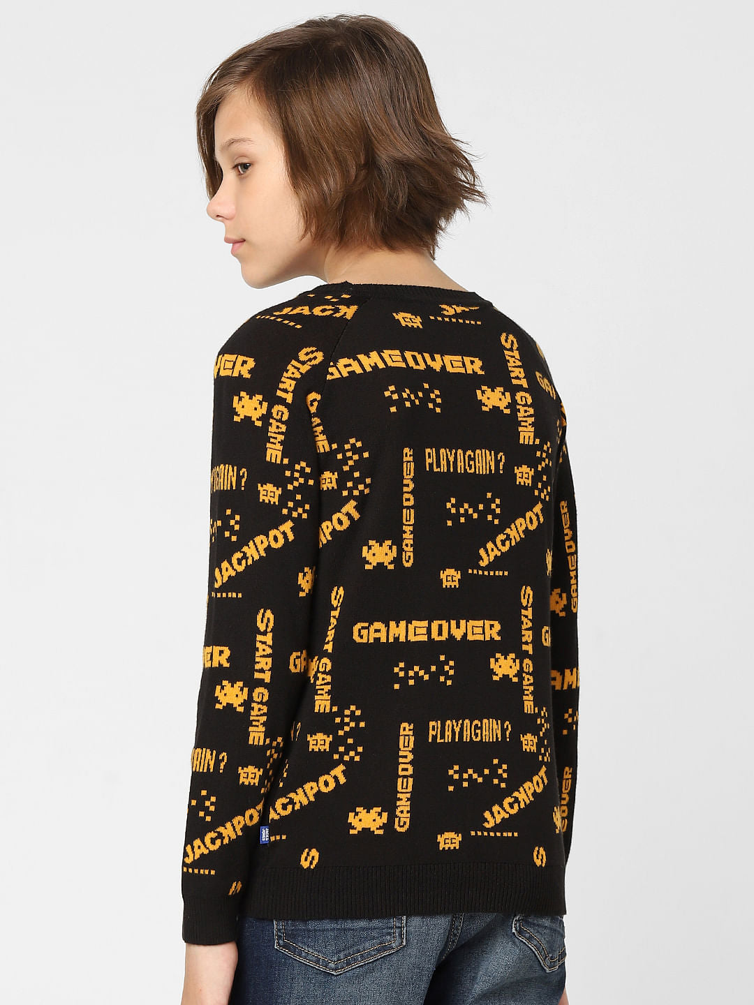 BOYS Black Graphic Print Pullover