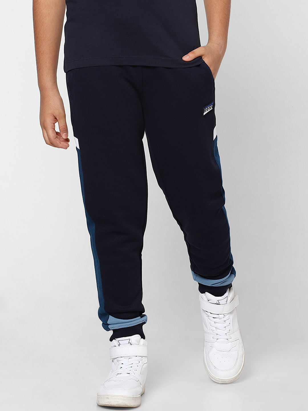 BOYS Navy Blue Low Rise Knit Sweatpants
