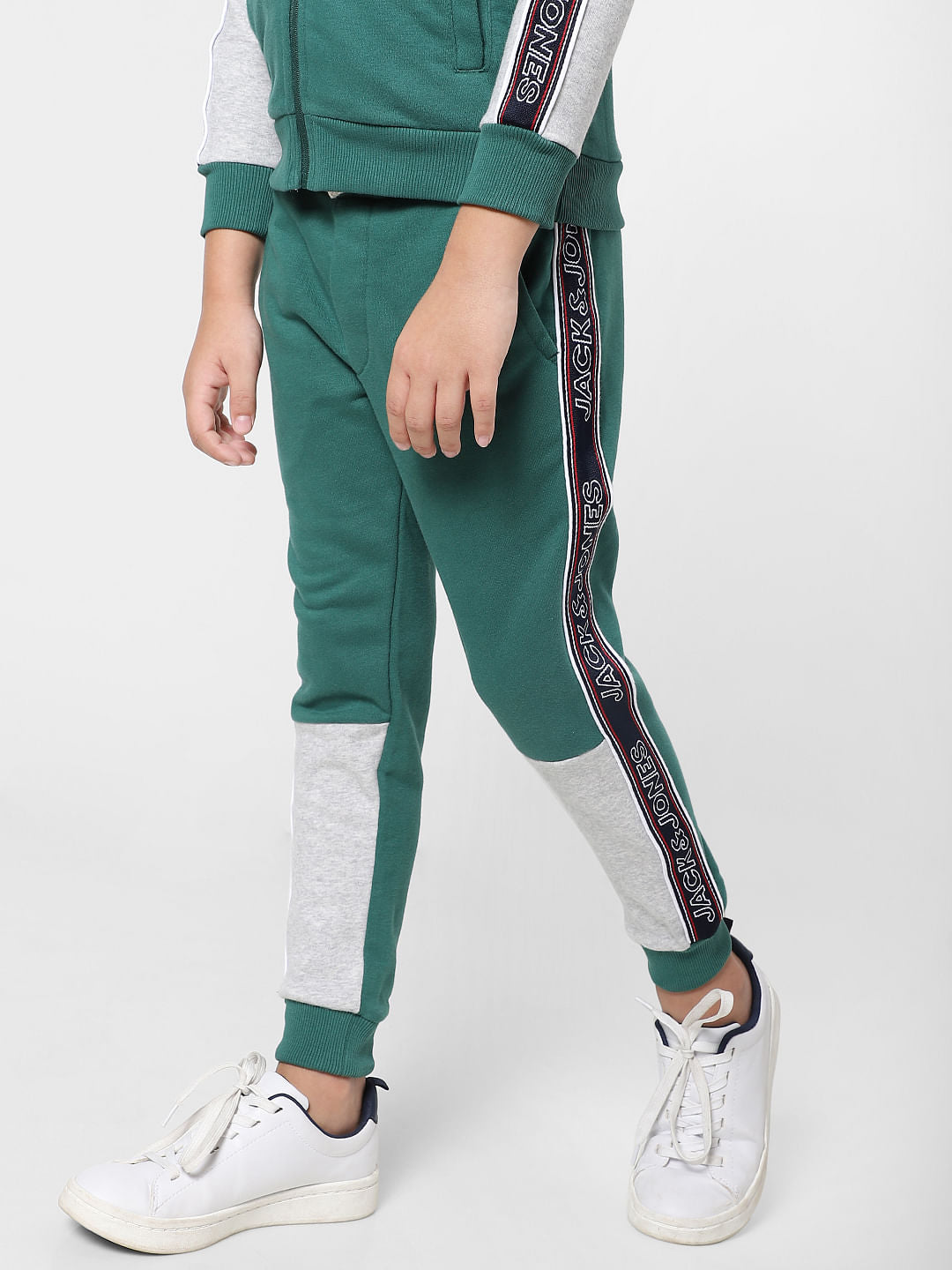 BOYS Green Logo Print Sweatpants