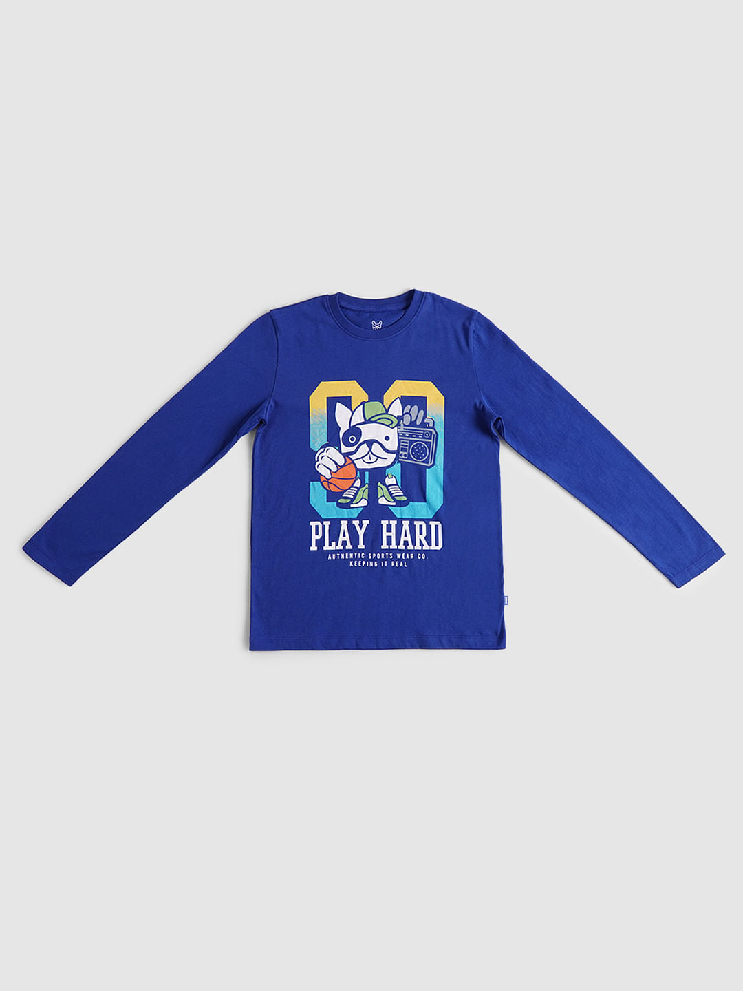BOYS Blue Graphic Print Crew Neck T-shirt