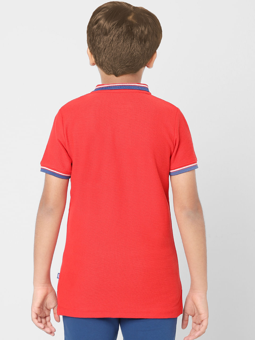 Boys Red Polo Neck T-shirt