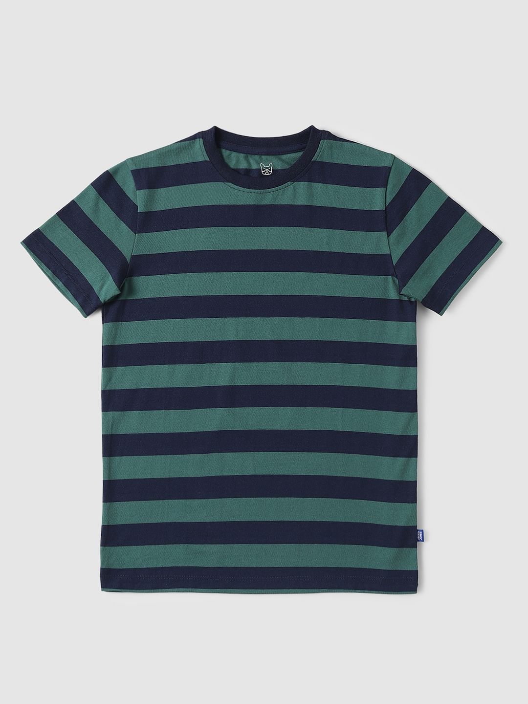 BOYS Green Striped T-shirt