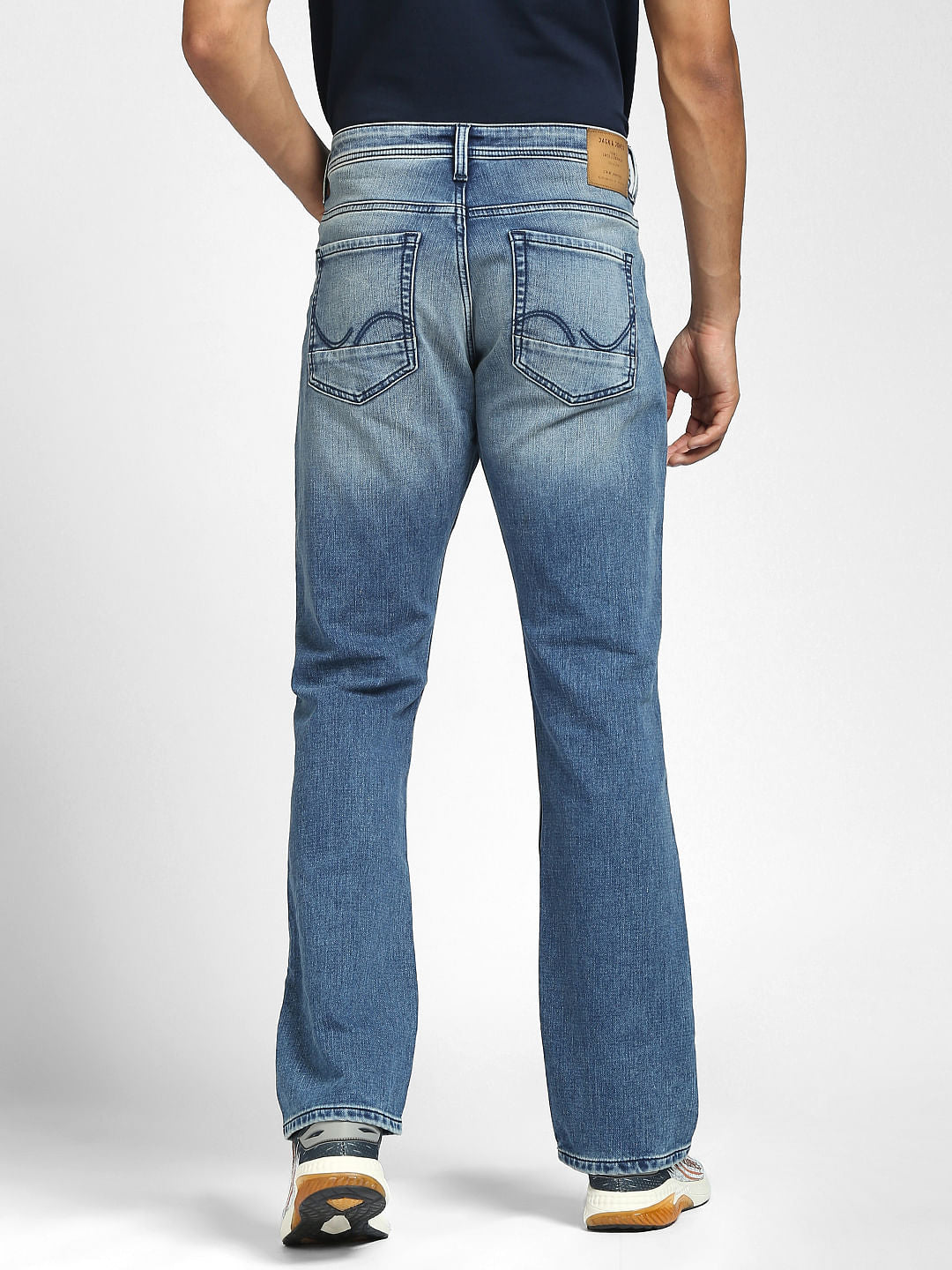 Blue Mid Rise Clark Straight Fit Jeans