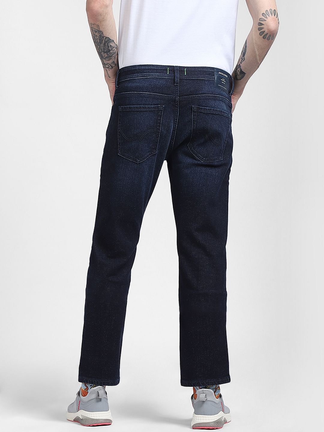 Dark Blue Mid Rise Clark Regular Jeans