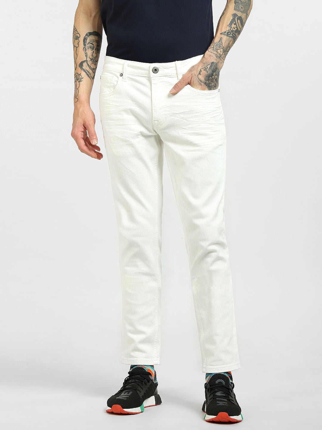 White Low Rise Ben Skinny Jeans