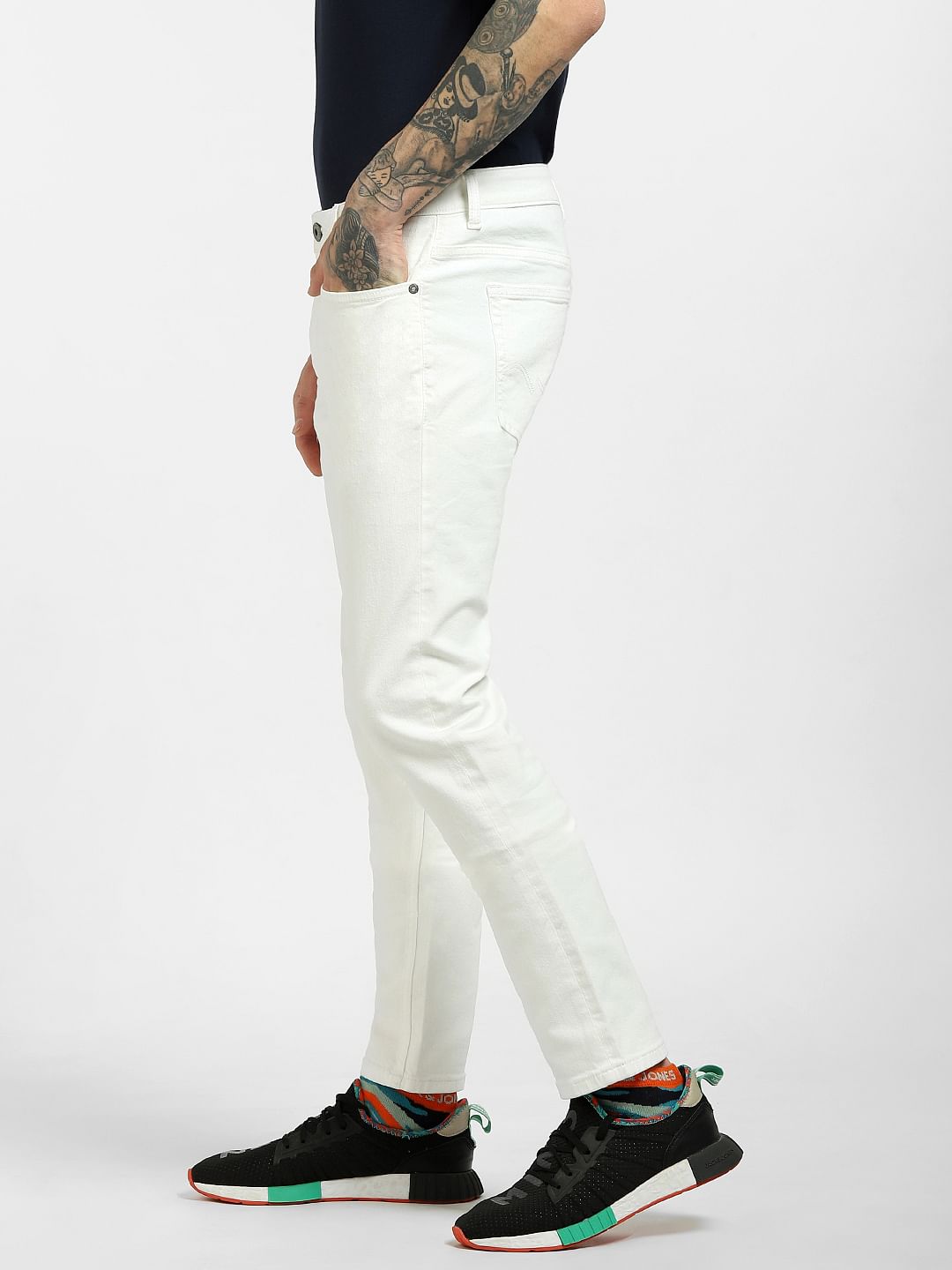 White Low Rise Ben Skinny Jeans