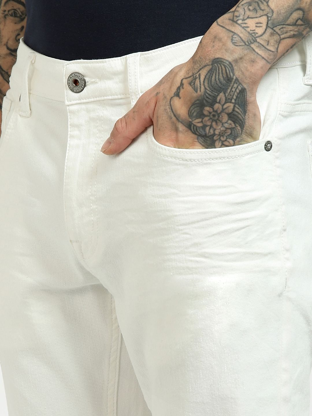 White Low Rise Ben Skinny Jeans
