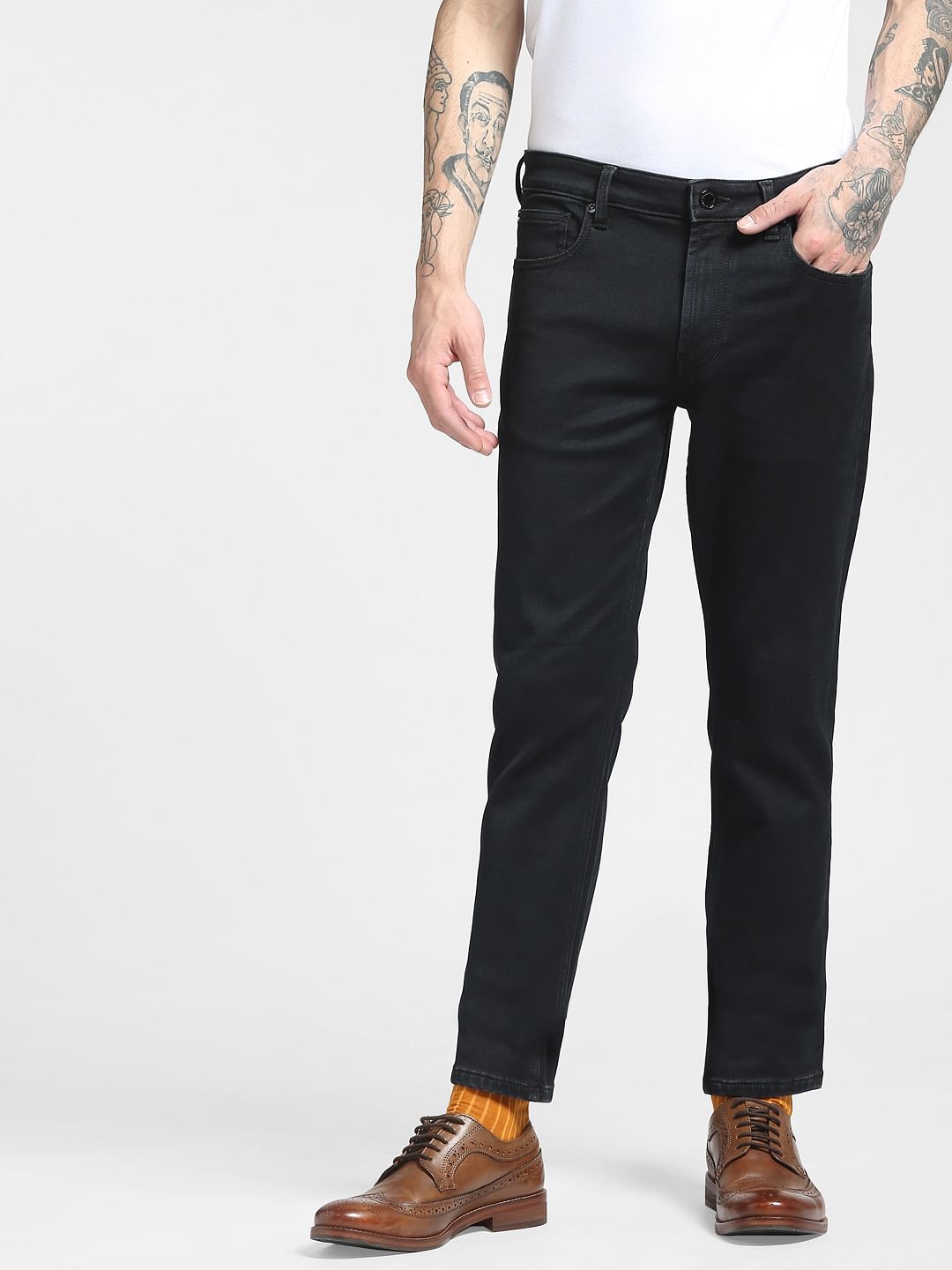 Black Low Rise Glenn Slim Jeans