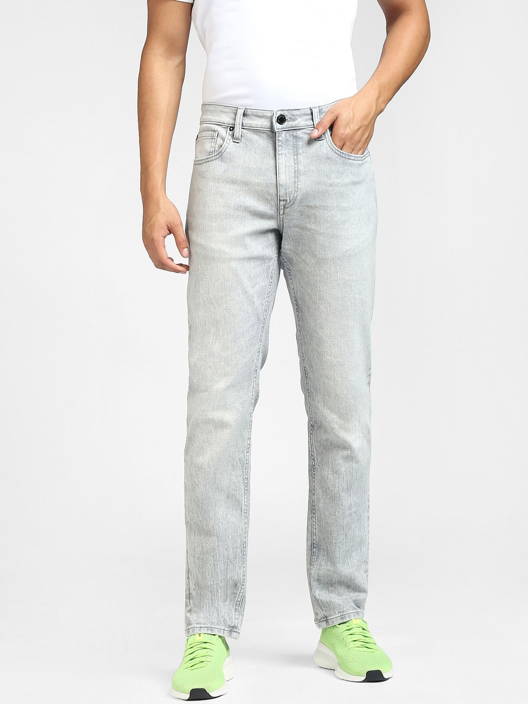 Grey Low Rise Glenn Slim Jeans