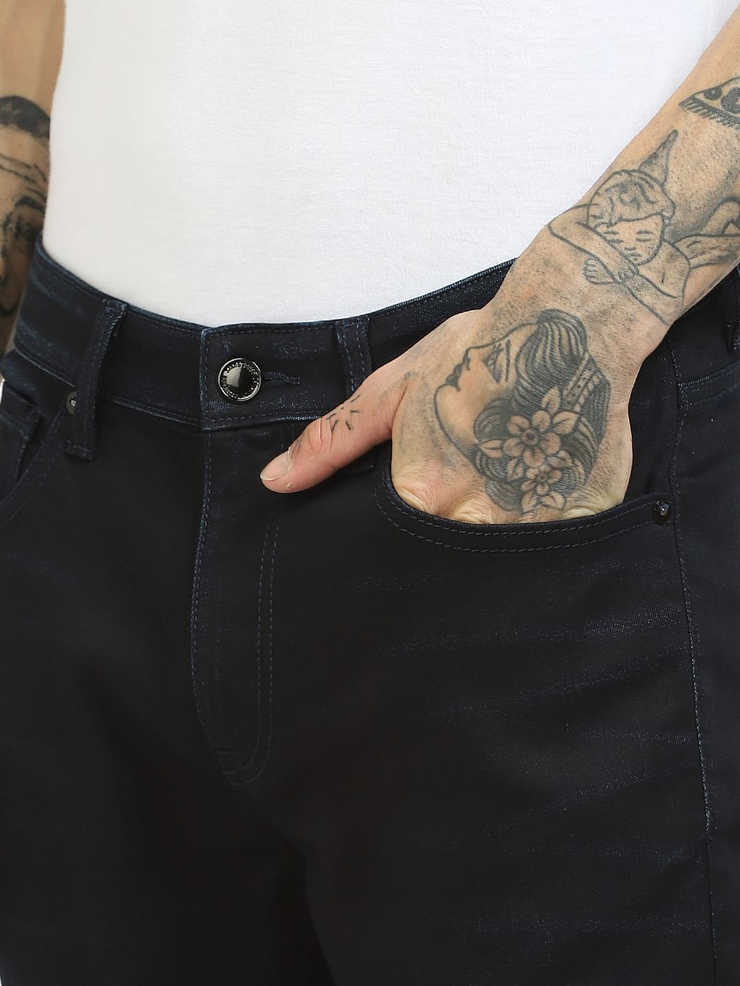 Dark Blue Low Rise Liam Skinny Jeans