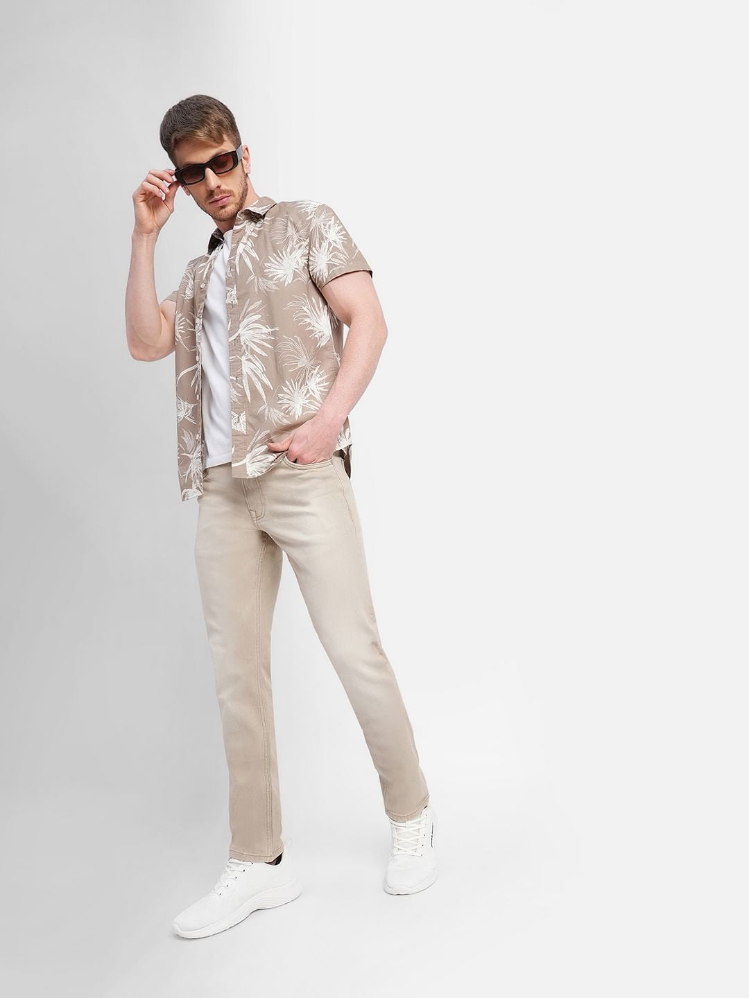 Khaki Low Rise Glenn Slim Fit Jeans