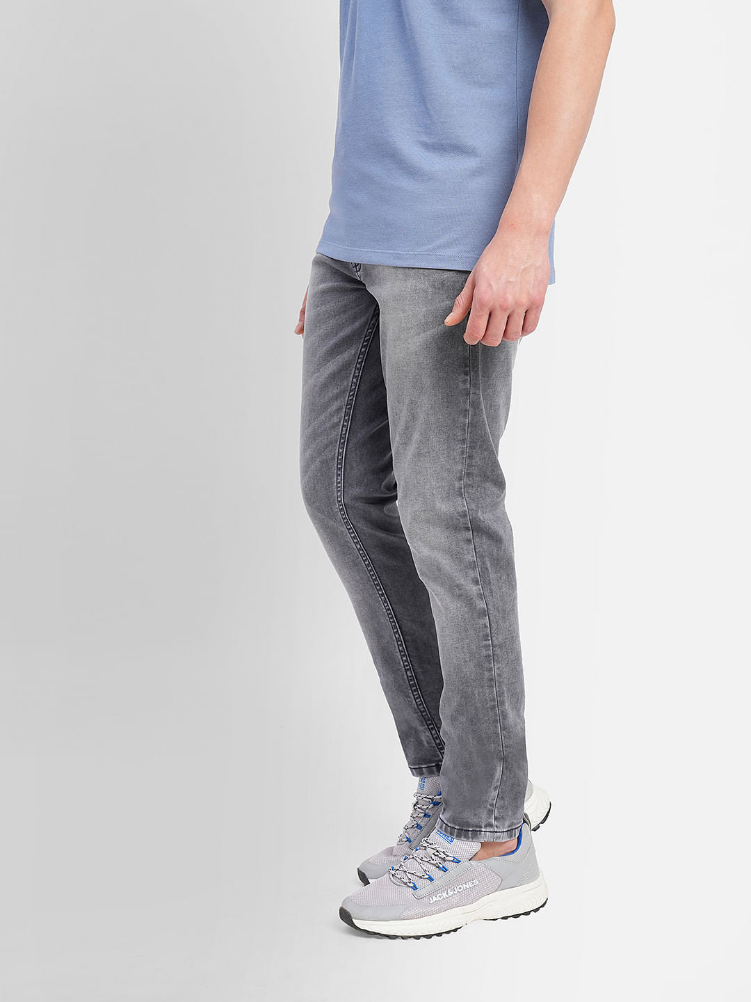 Grey Low Rise Washed Ben Skinny Jeans