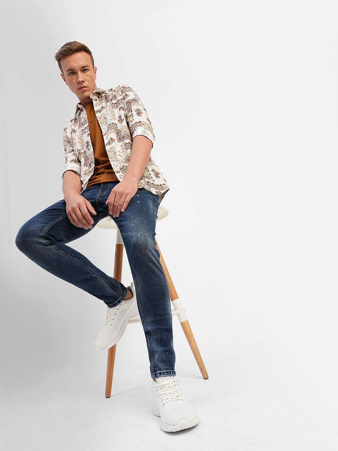 Blue Low Rise Distressed Liam Super Skinny Jeans