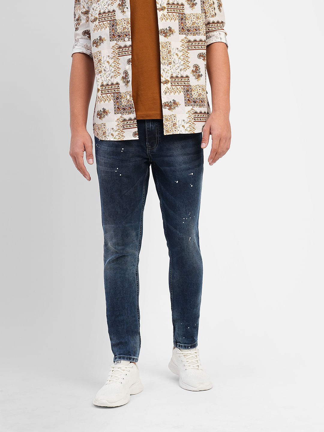 Blue Low Rise Distressed Liam Super Skinny Jeans