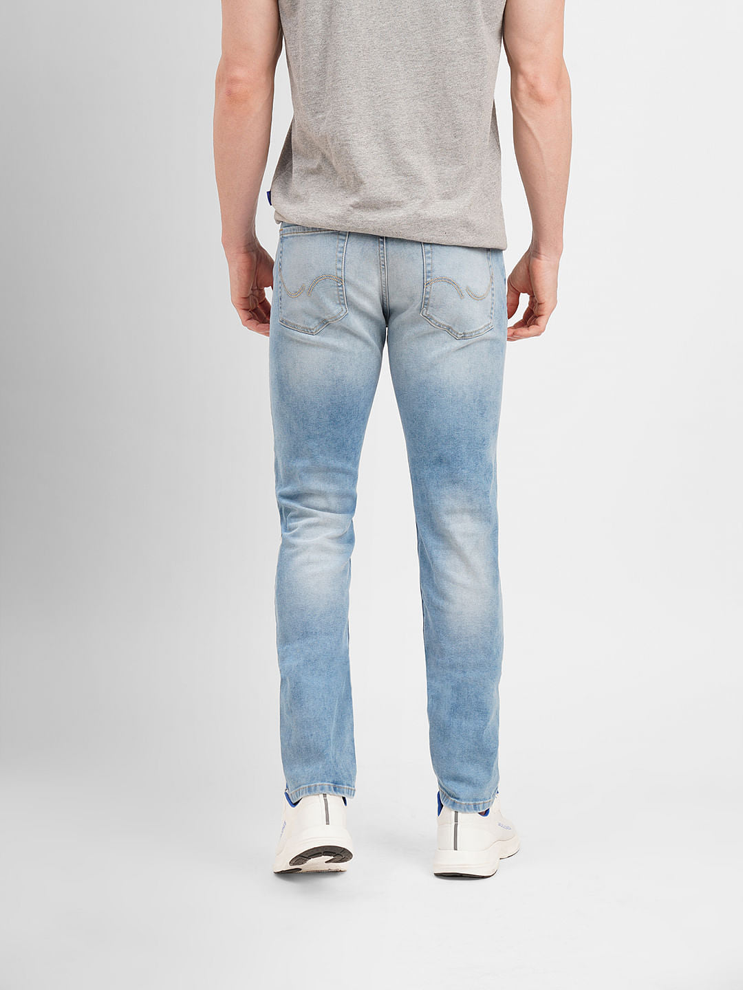 Light Blue Low Rise Distressed Tim Anti Fit Jeans