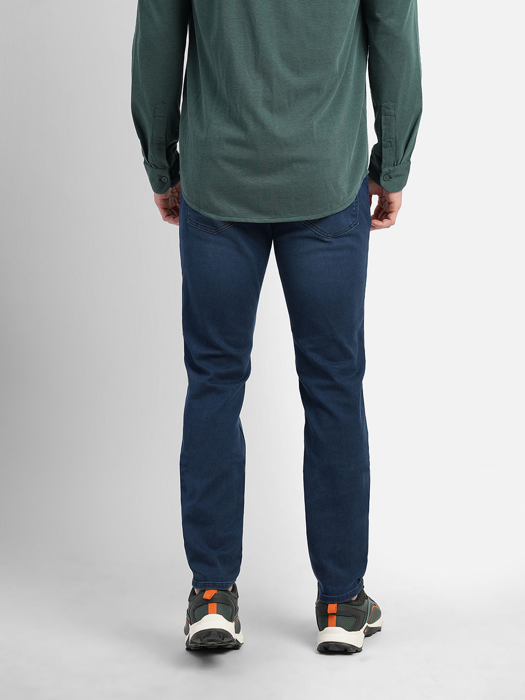 Dark Blue Low Rise Indigo Knit Slim Fit Jeans