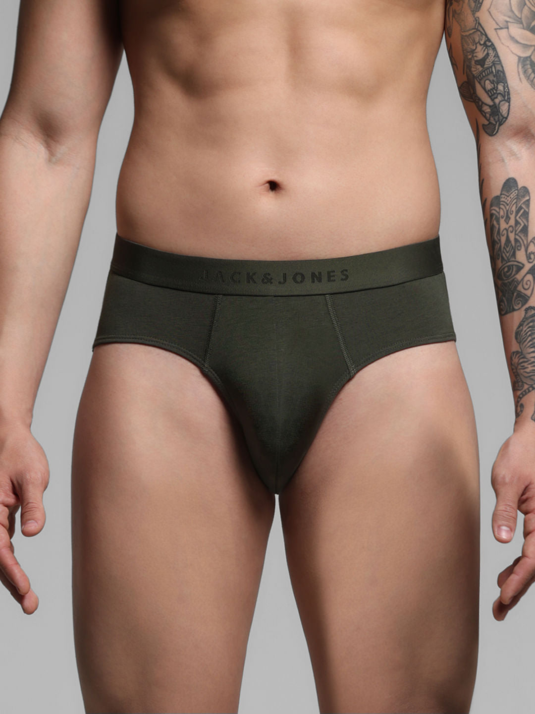 Dark Green Cotton Modal Briefs