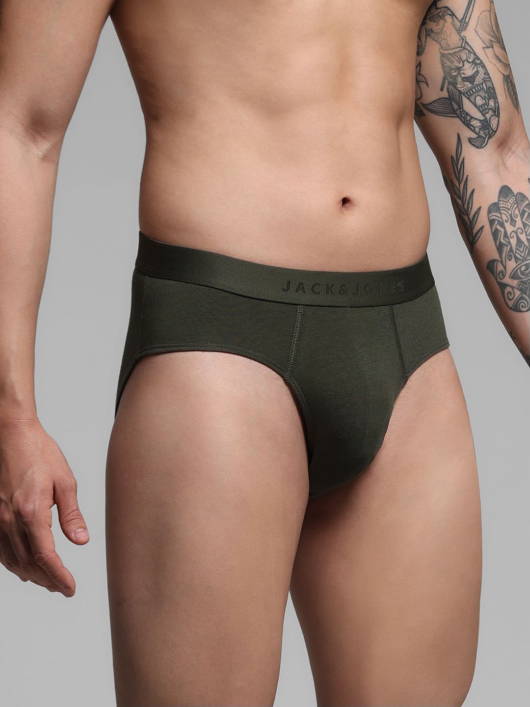 Dark Green Cotton Modal Briefs