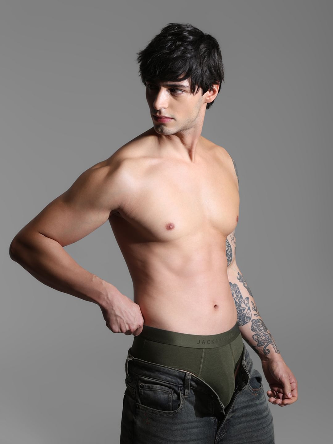 Dark Green Cotton Modal Briefs