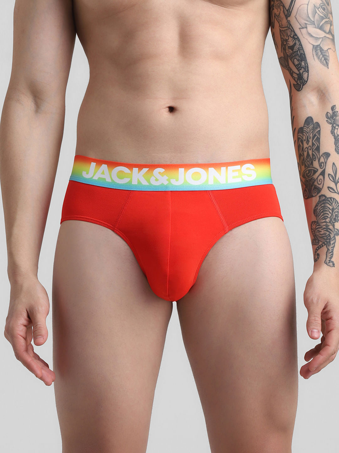 Red Logo Print Briefs