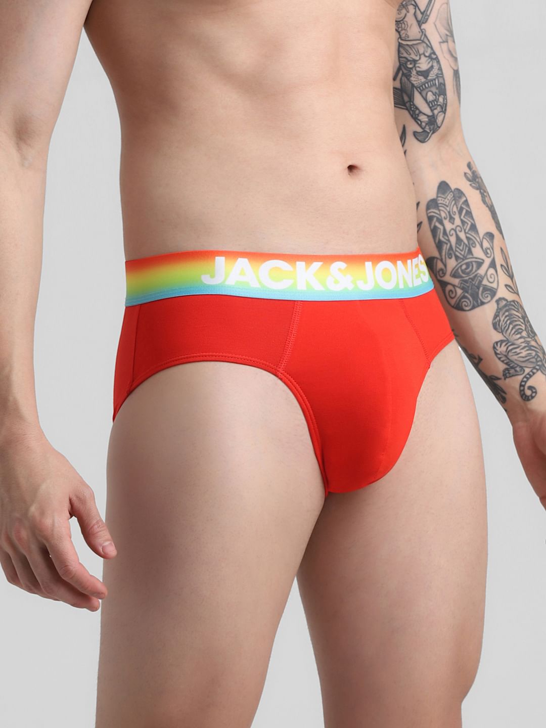 Red Logo Print Briefs
