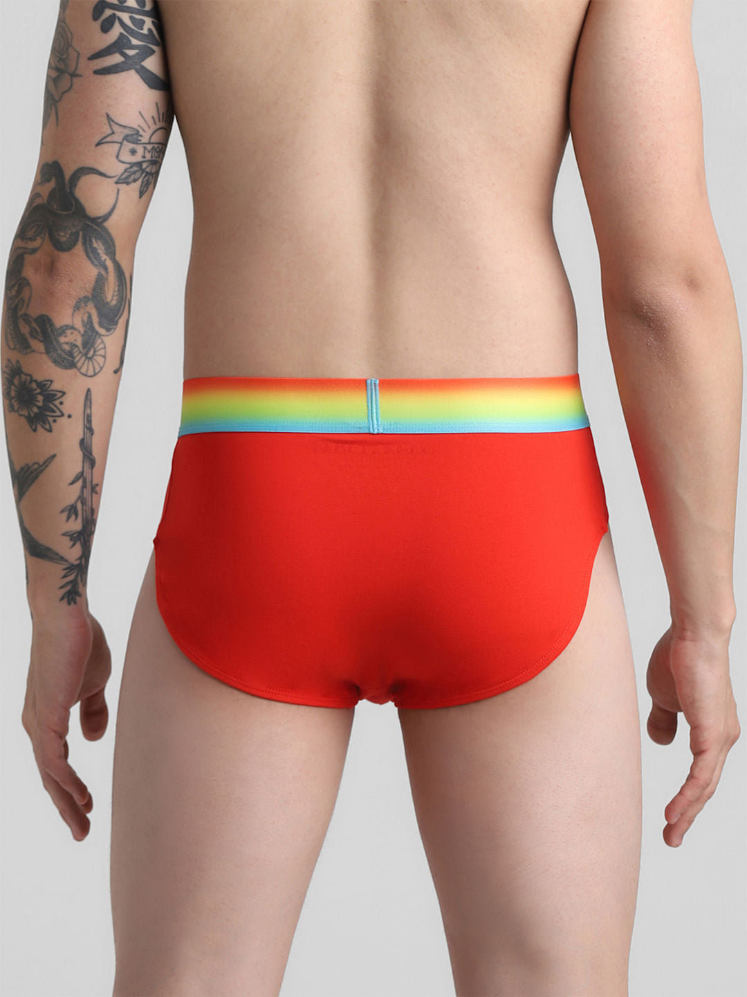 Red Logo Print Briefs