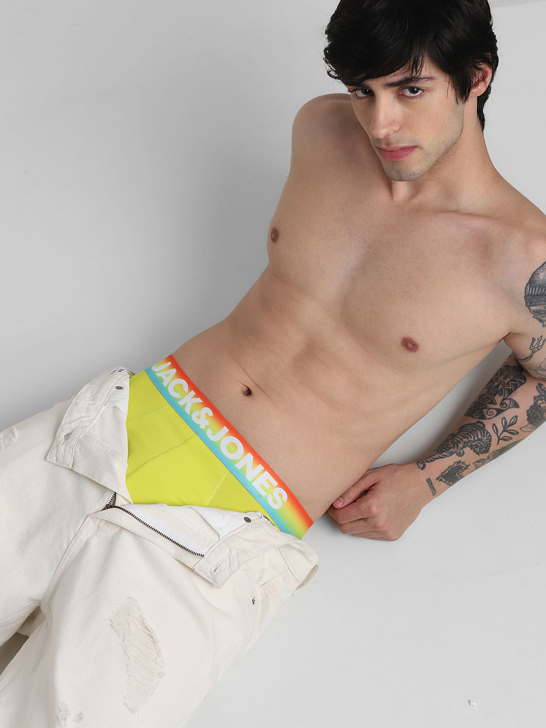 Yellow Logo Print Briefs