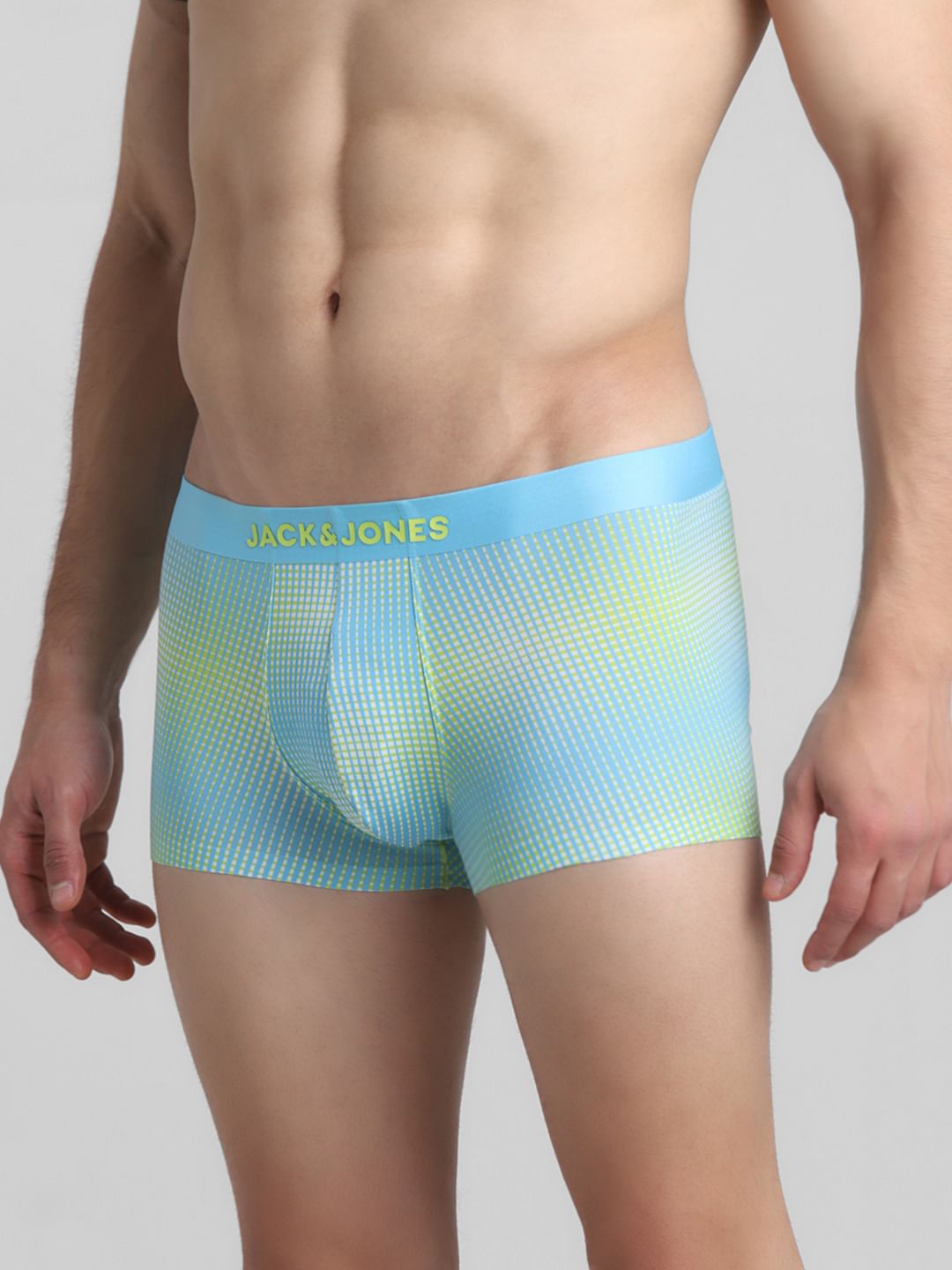 Lime Yellow Printed Trunks