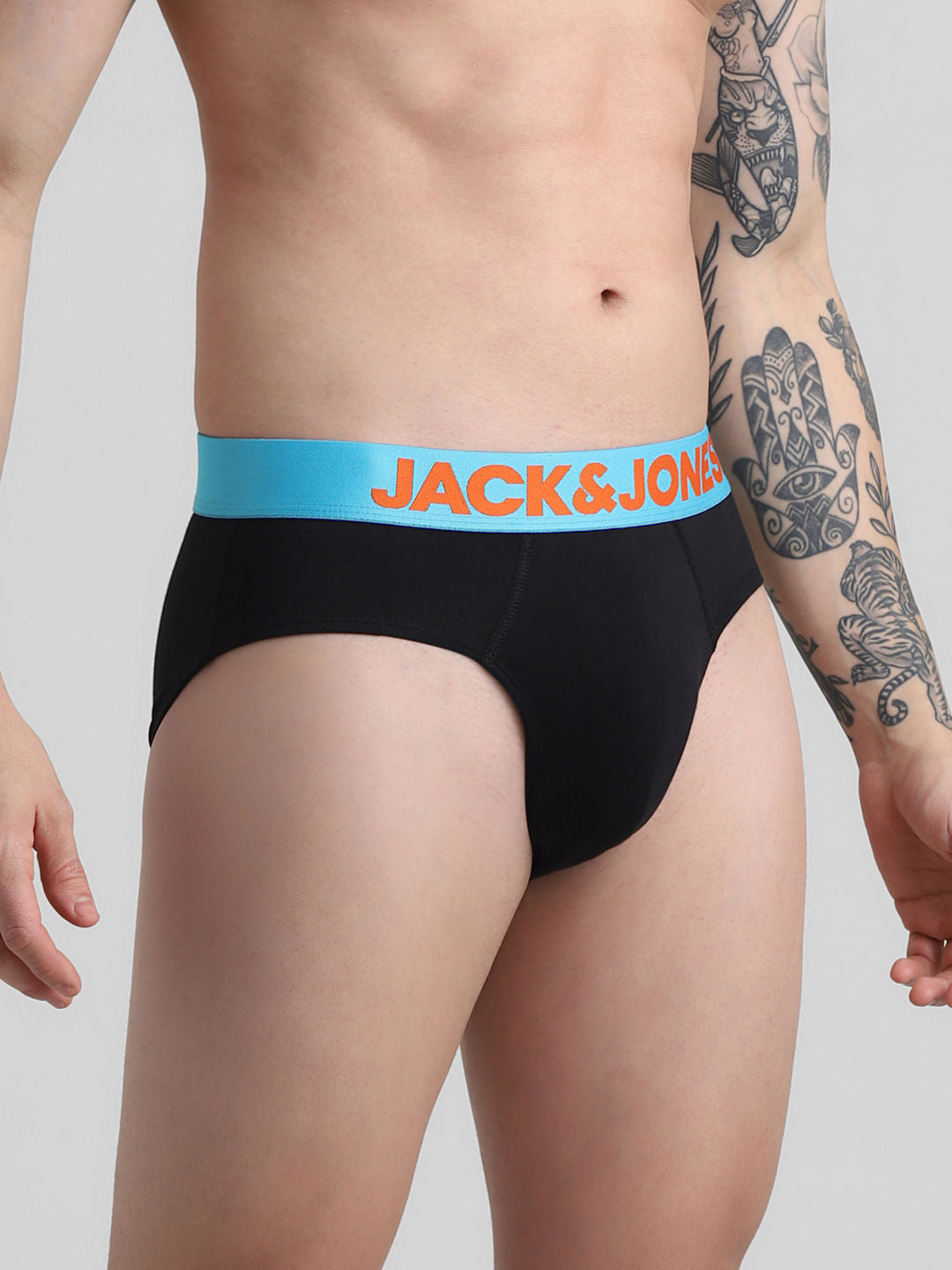Pack Of 2 Black & Grey Logo Print Briefs