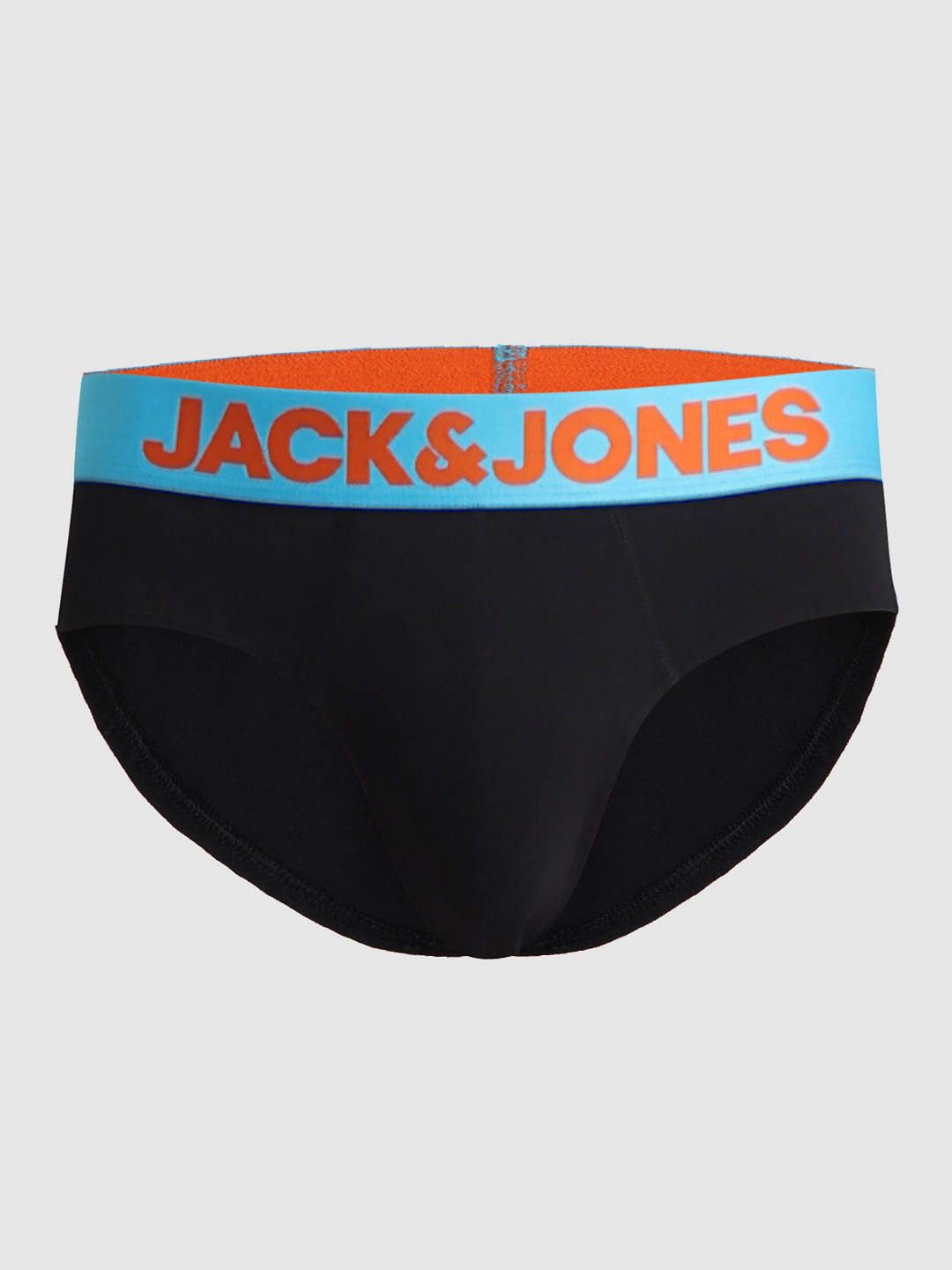 Pack Of 2 Black & Grey Logo Print Briefs