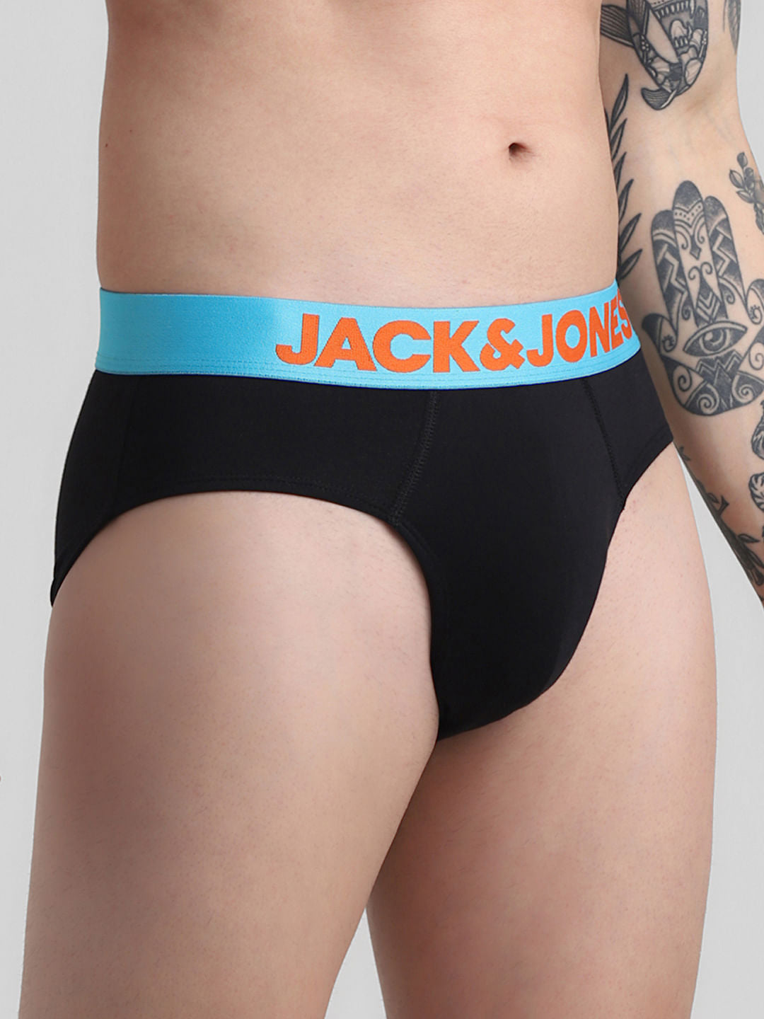 Pack Of 2 Blue & Black Logo Print Briefs