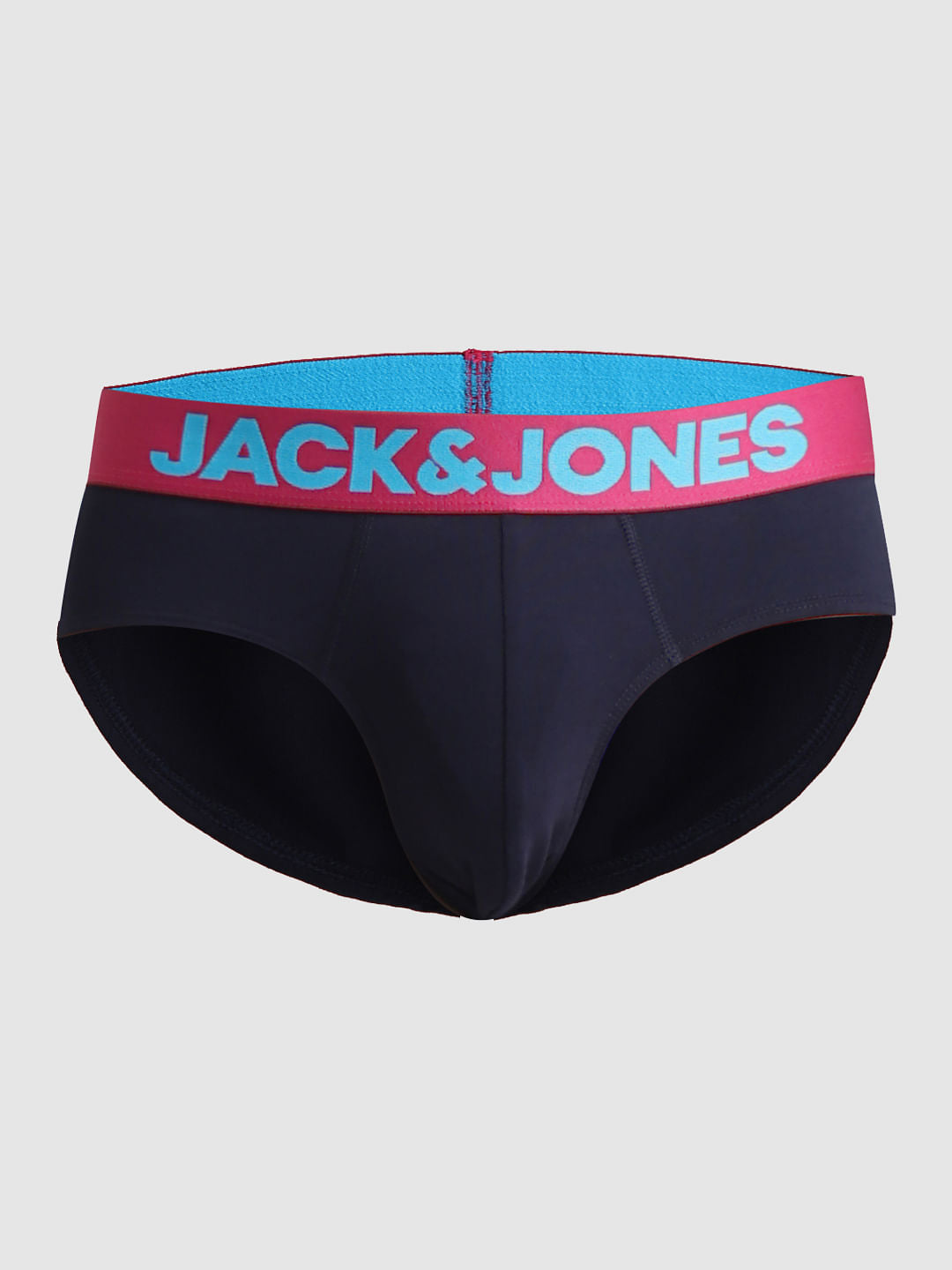 Pack Of 2 Blue & Black Logo Print Briefs