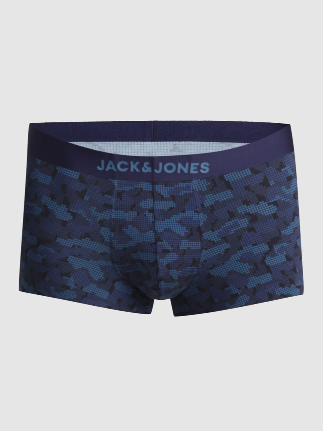 Navy Blue Camo Print Trunks