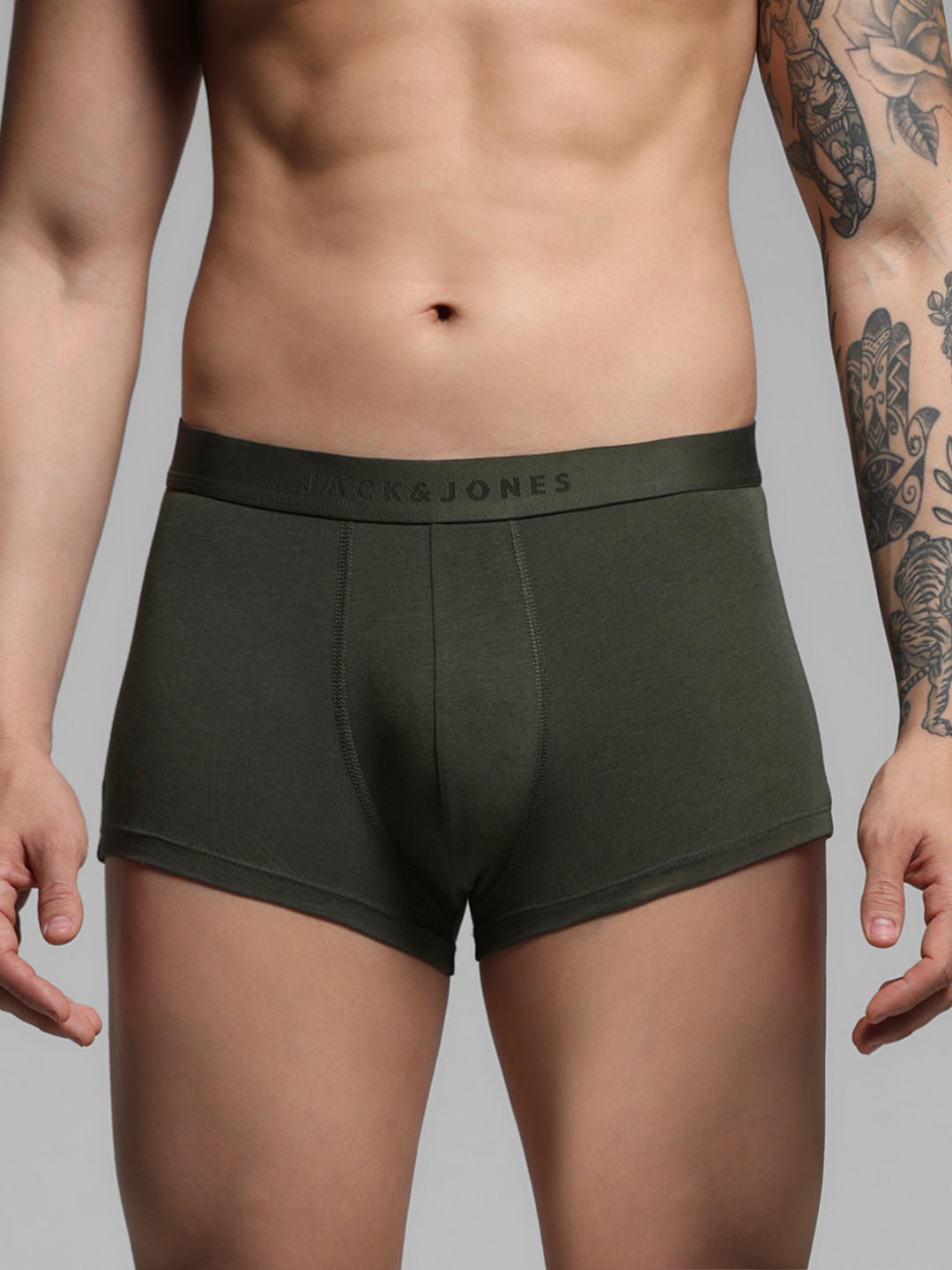 Dark Green Cotton Modal Trunks