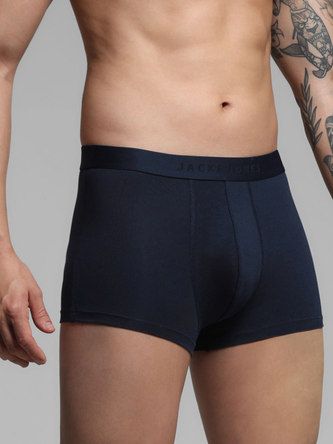 Navy Blue Cotton Modal Trunks