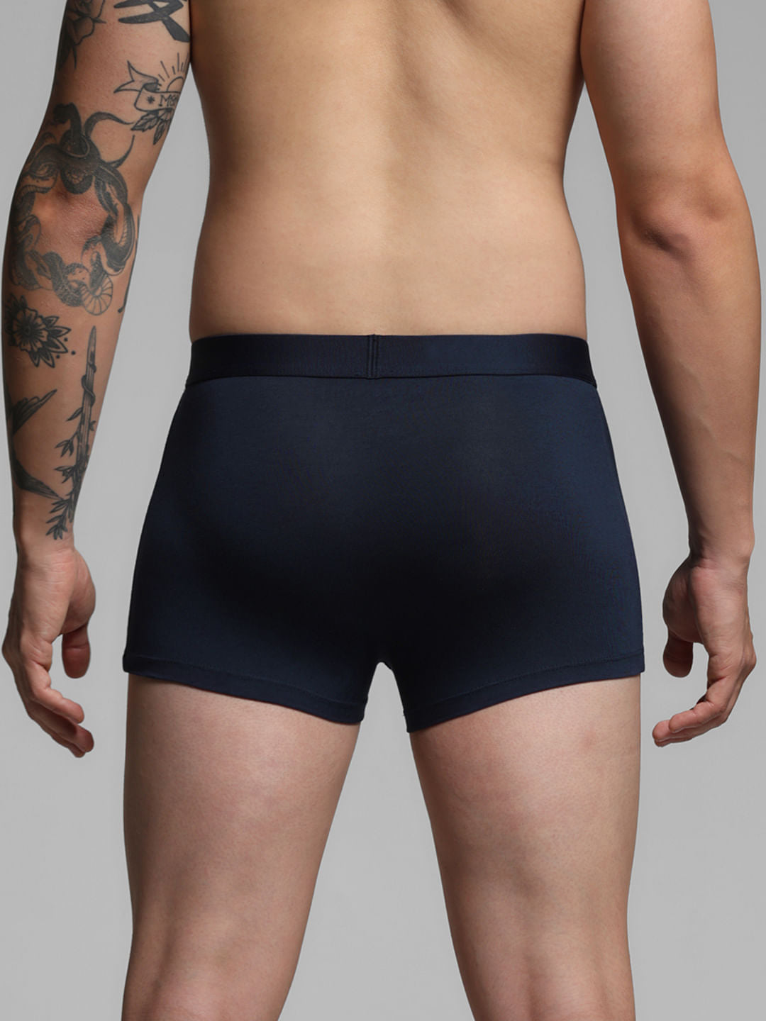 Navy Blue Cotton Modal Trunks