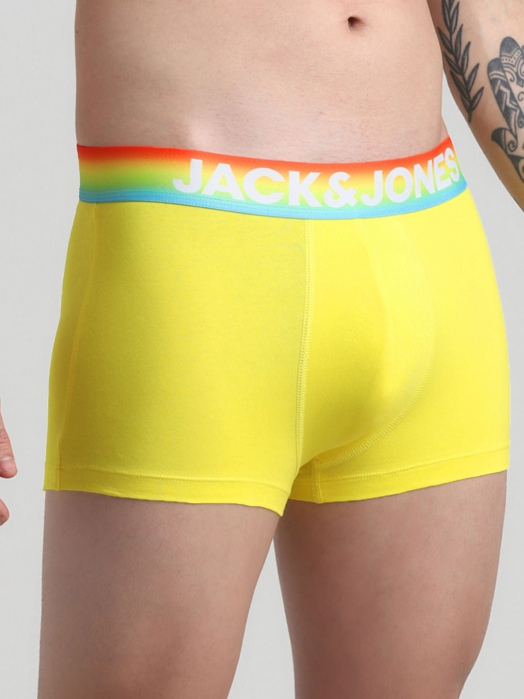Yellow Logo Print Trunks
