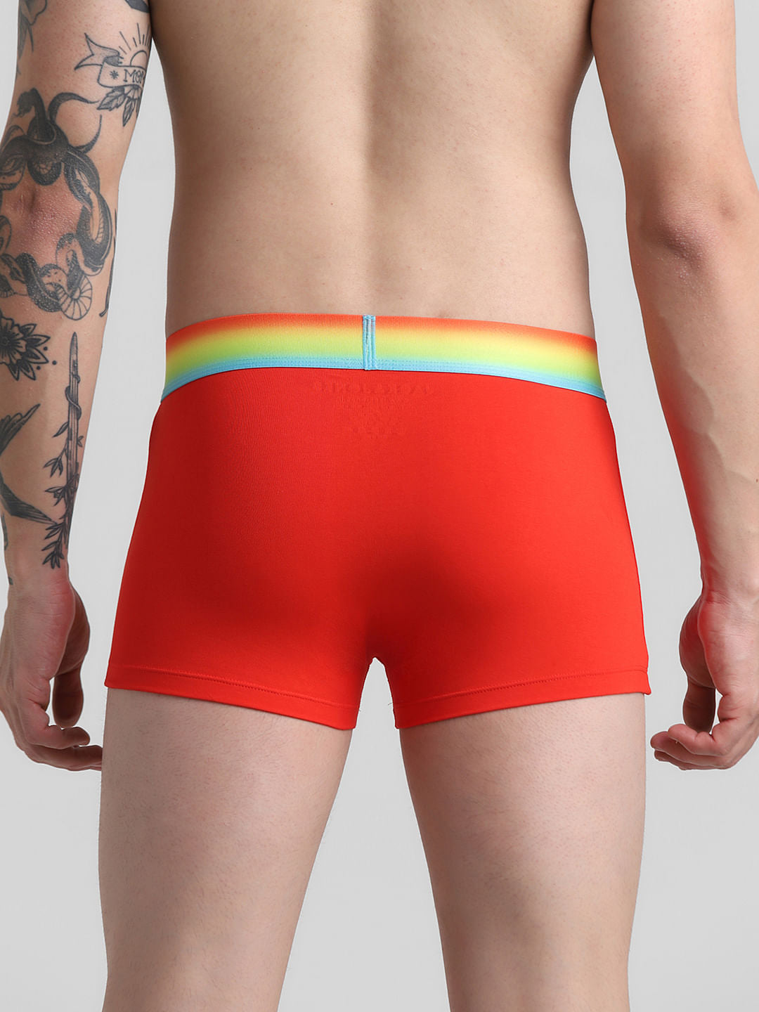 Red Logo Print Trunks