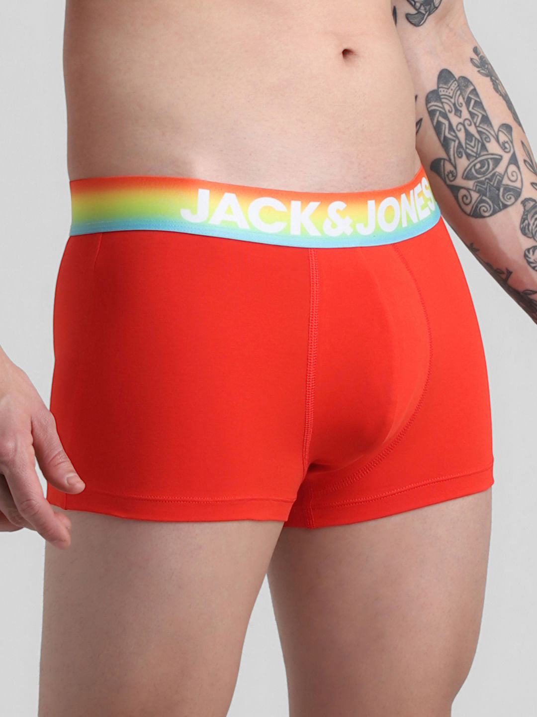 Red Logo Print Trunks