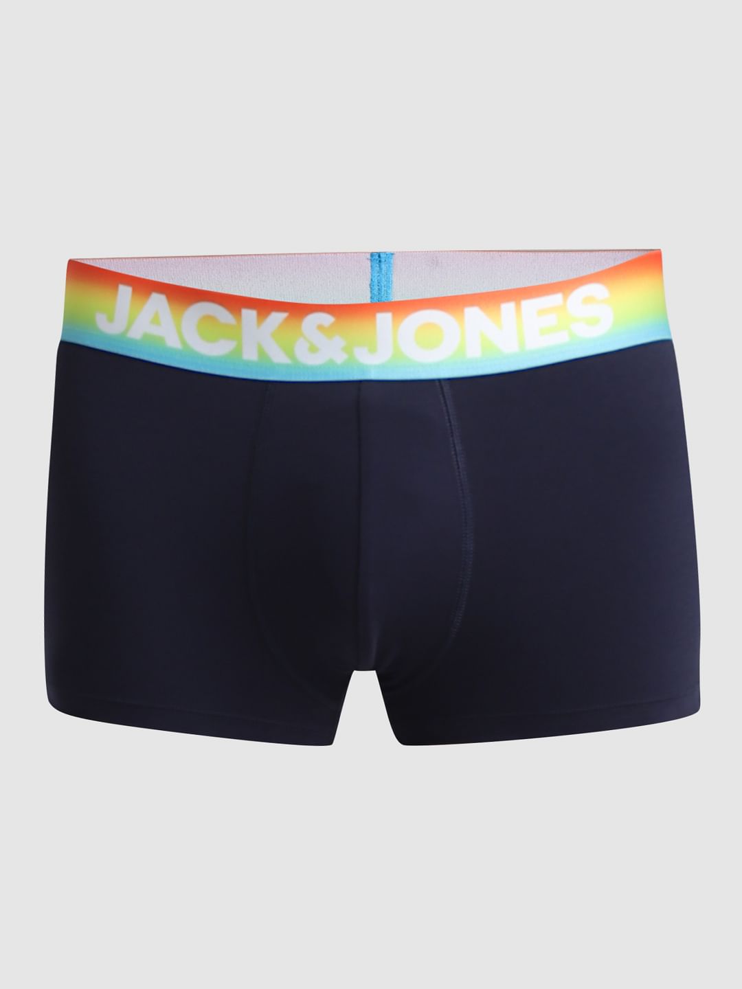 Navy Blue Logo Print Trunks