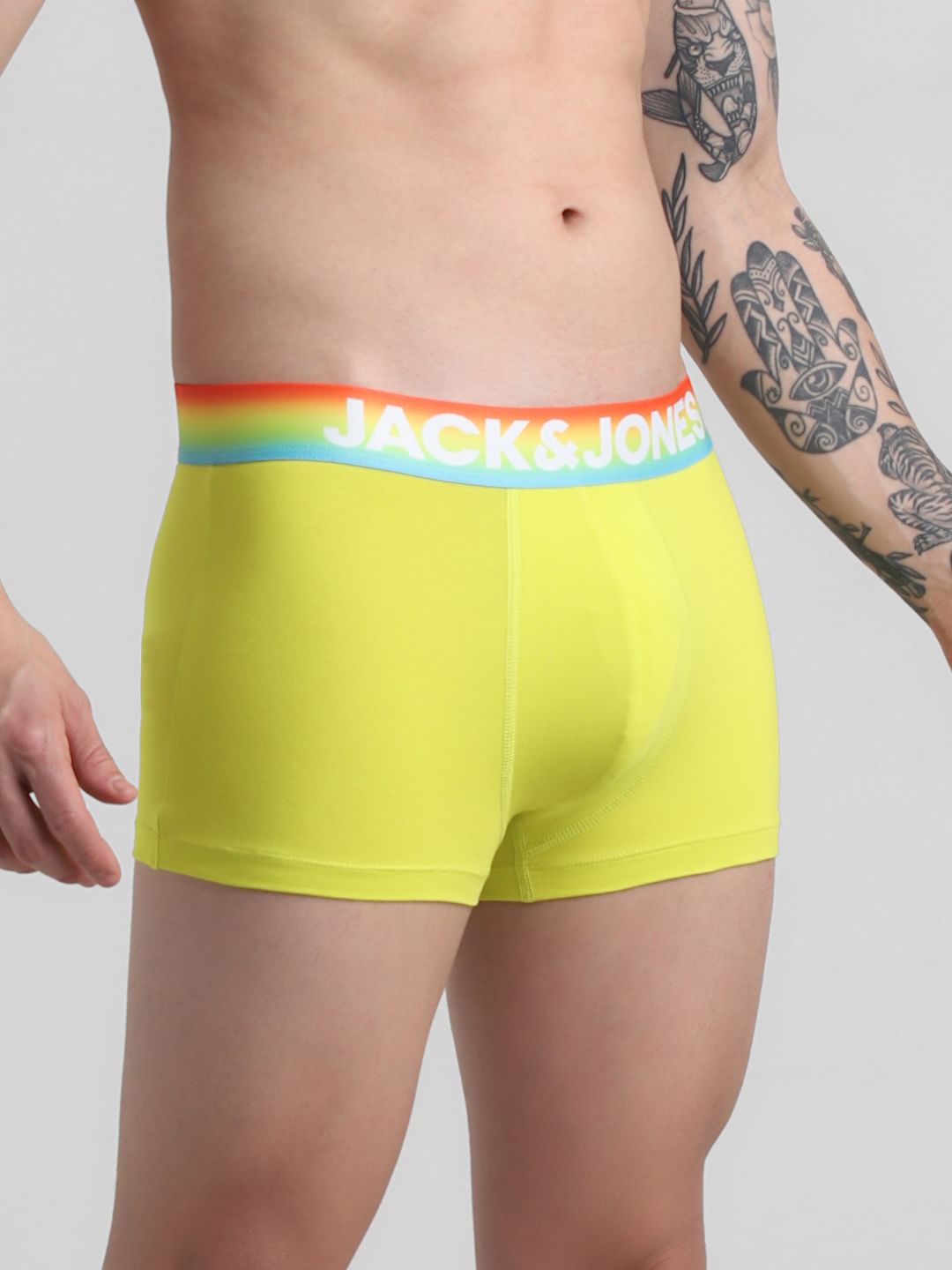 Yellow Logo Print Trunks